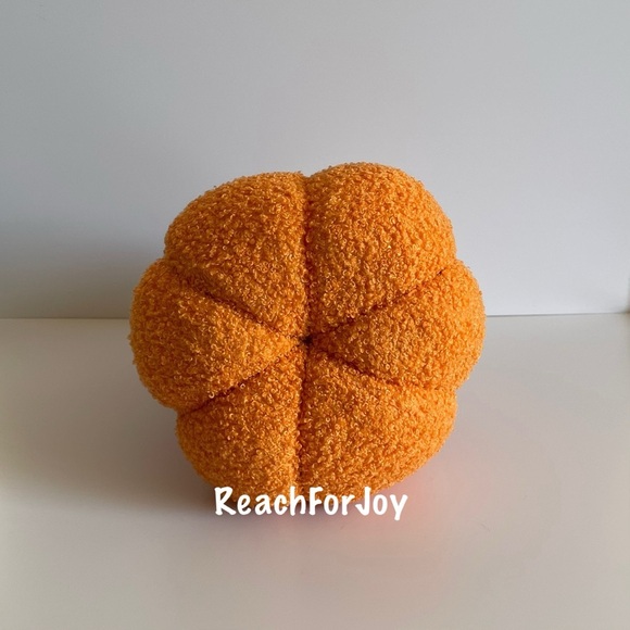 Decorative Fabric Pumpkins Fall Three Stack Pillow Plush Halloween Orange Yellow - Picture 5 of 5